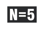 N=5
